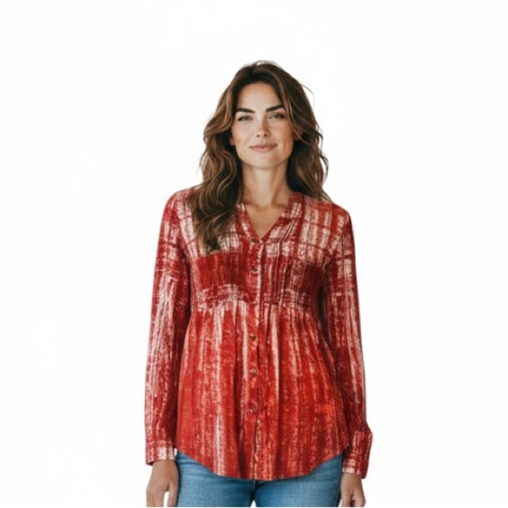 “Maeve” boho core, bohemian, coastal core, prairie core casual long sleeve shirt